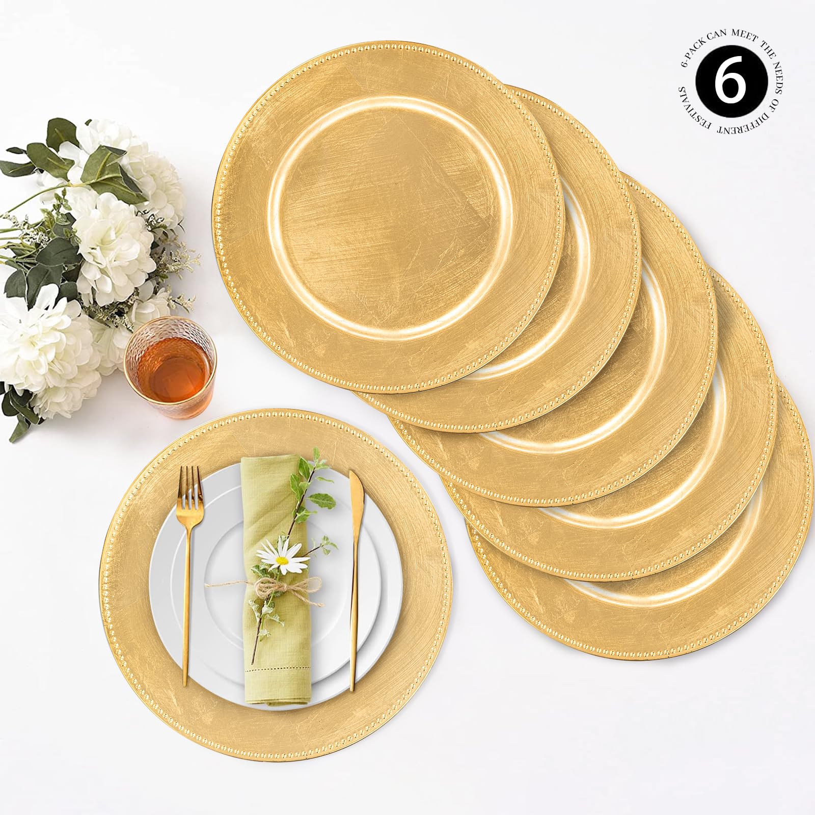 MAONAME 13-inch charger provides sturdy base for plates and spills protection.