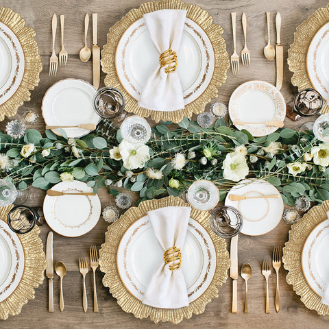 MAONAME 12-pack gold charger plates elevate fine table décor