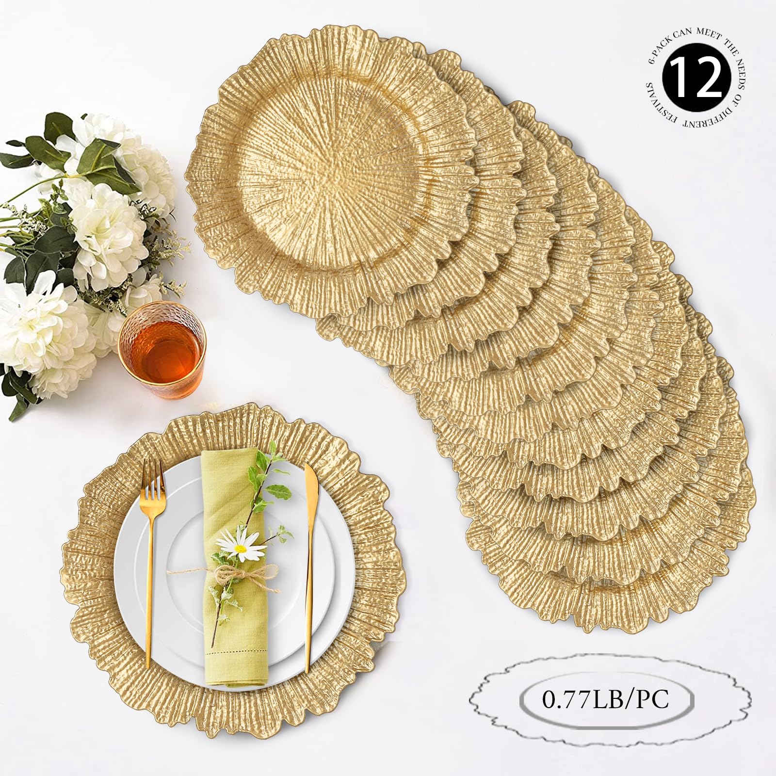 MAONAME reef-design charger adds glam to holiday dining