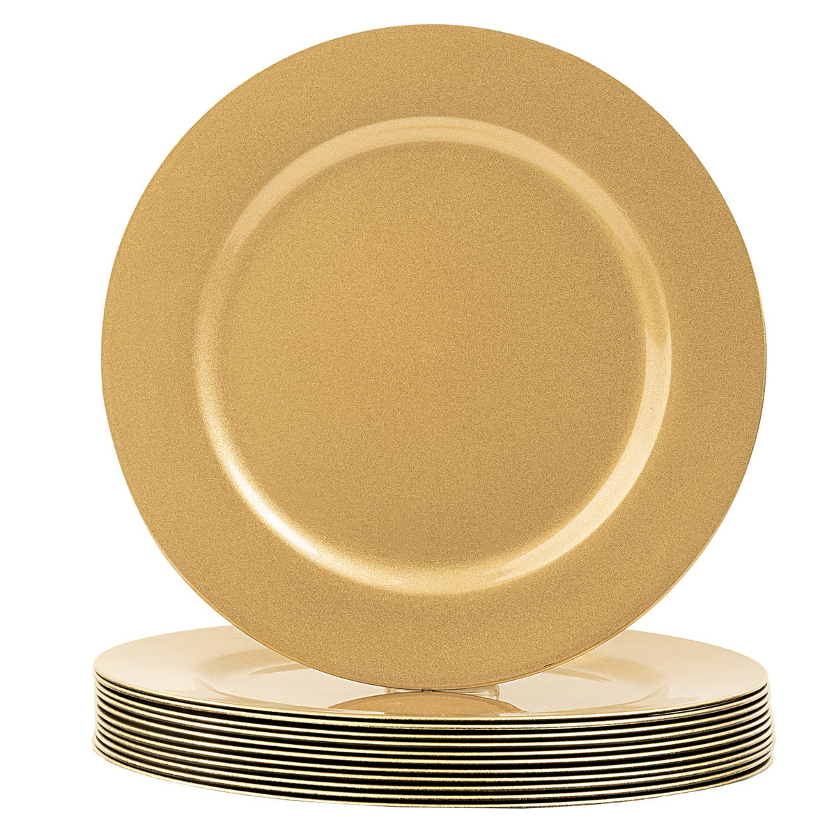 MAONAME Gold Charger Plates 12-pack for elegant table setting and quick party setup