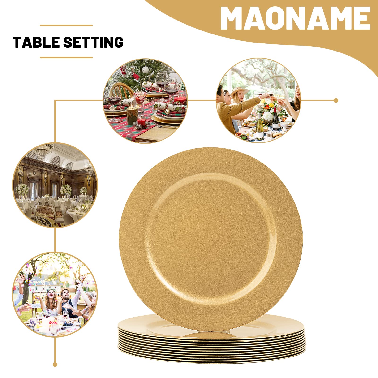 MAONAME Gold Charger Plates cleaning and care simple with damp cloth