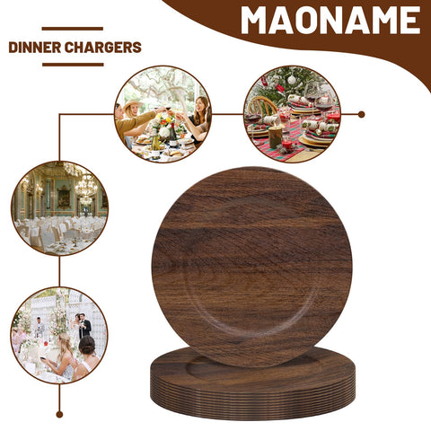 MAONAME 13-inch brown charger elevates rustic table settings