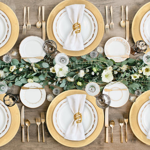 MAONAME plastic charger set of 6 completes formal table settings.