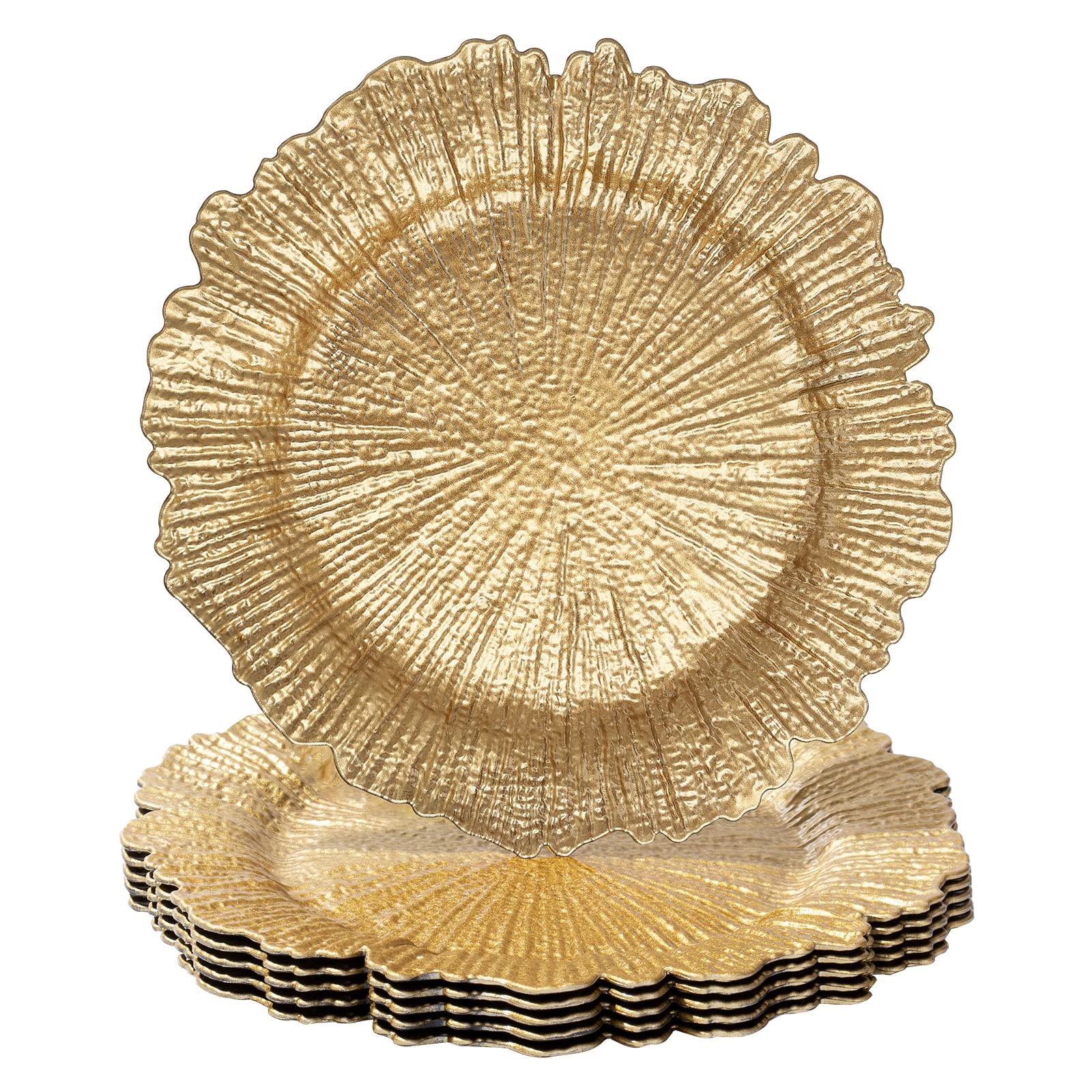 MAONAME round 13-inch gold charger plate front view enhances formal table settings