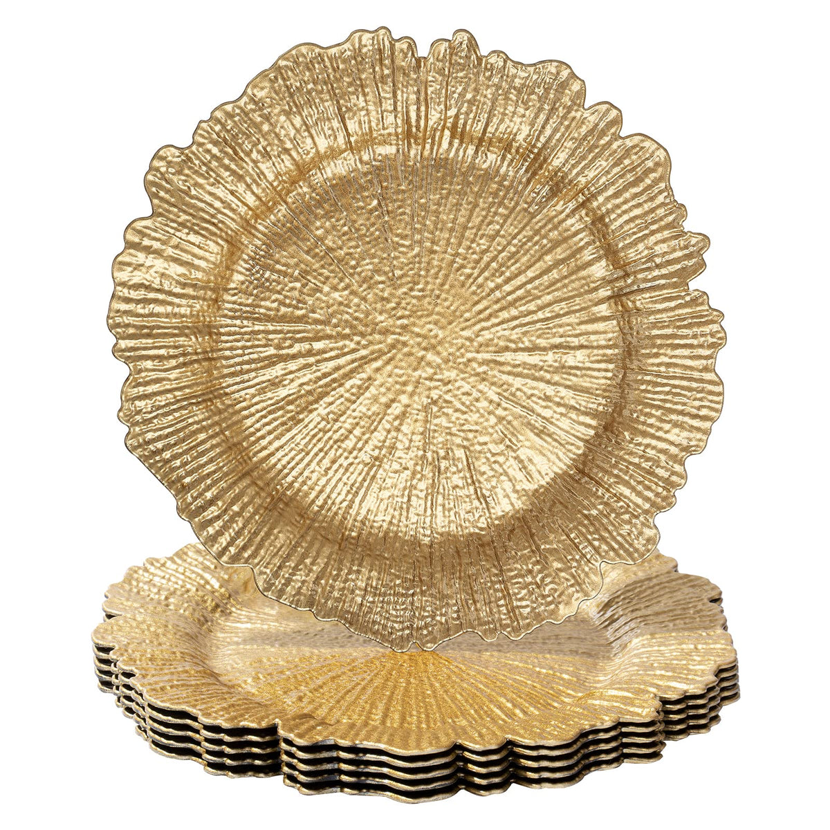 MAONAME round 13-inch gold charger plate front view enhances formal table settings