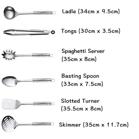 Mapphyton spaghetti server showcases sturdy stainless steel for confident pasta portions.