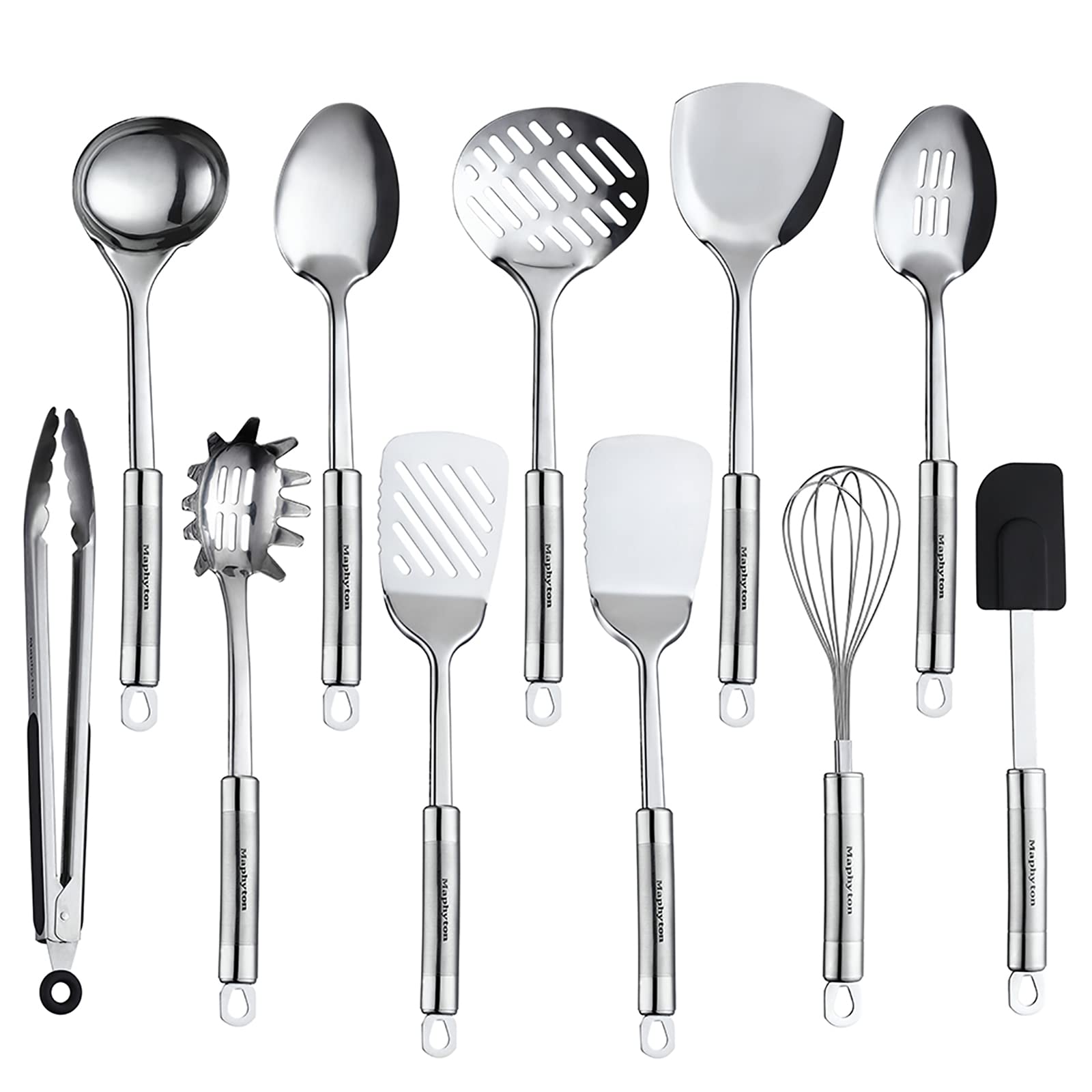 Mapphyton 11-piece utensil set with spatula for easy nonstick cooking and serving.