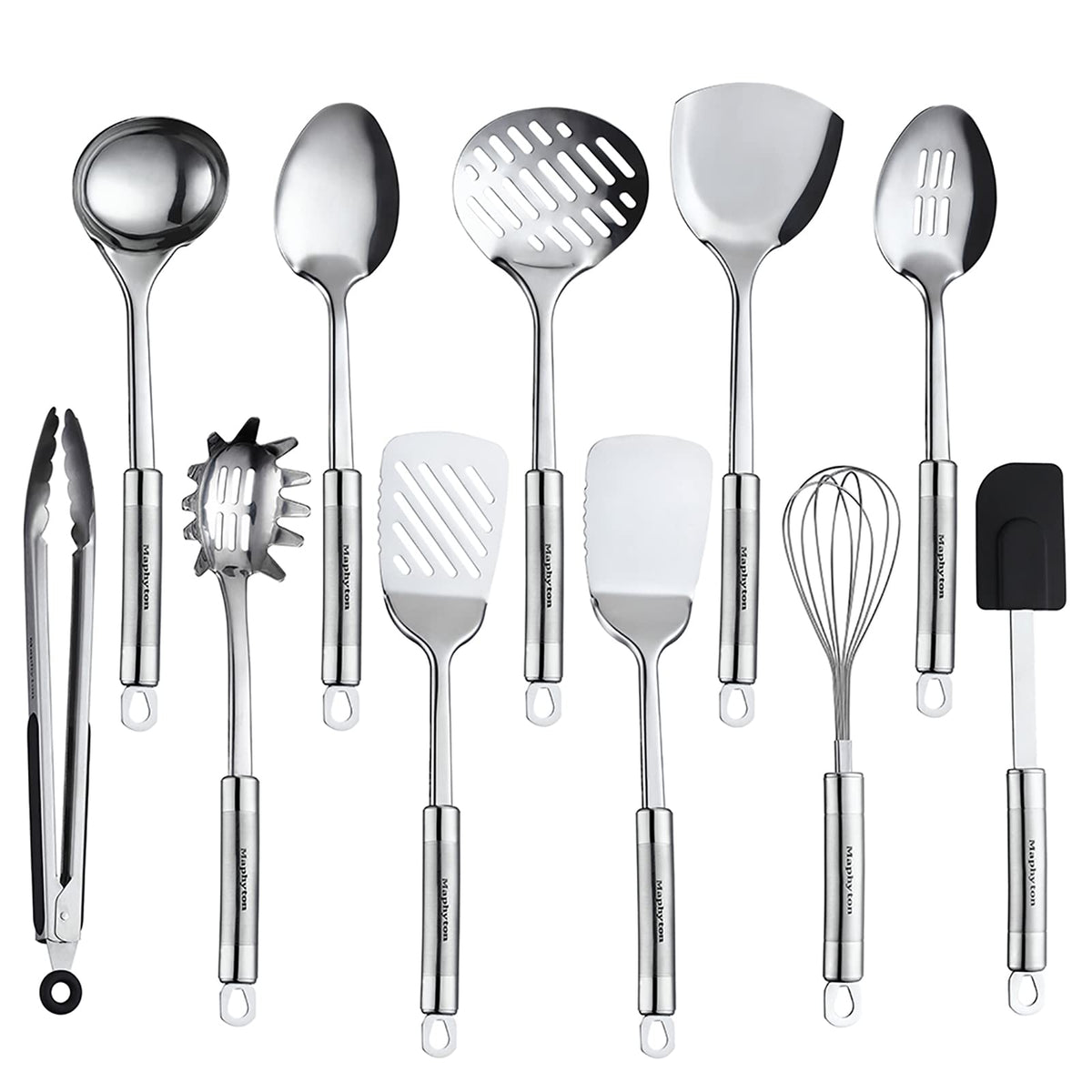 Mapphyton 11-piece utensil set with spatula for easy nonstick cooking and serving.
