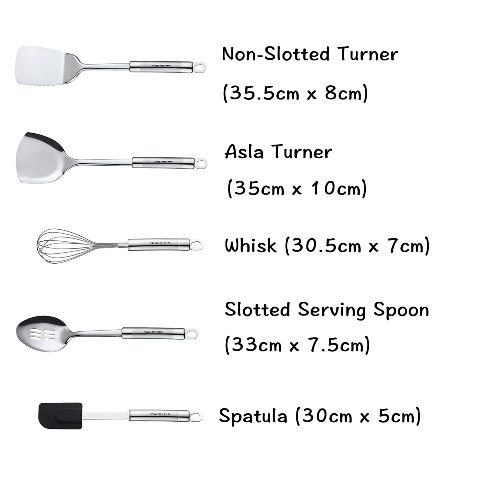 Mapphyton turner with durable handle and rust-resistant finish for lasting use.