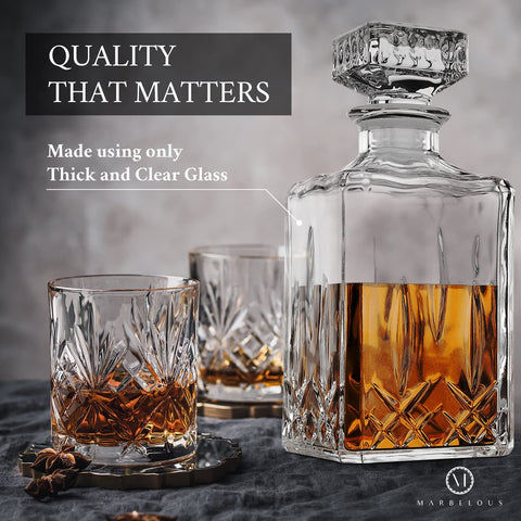 Marbelous crystal stopper airtight seal preserves aroma and flavor