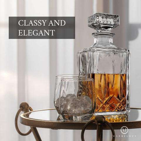 Marbelous 40oz decanter capacity for generous pours