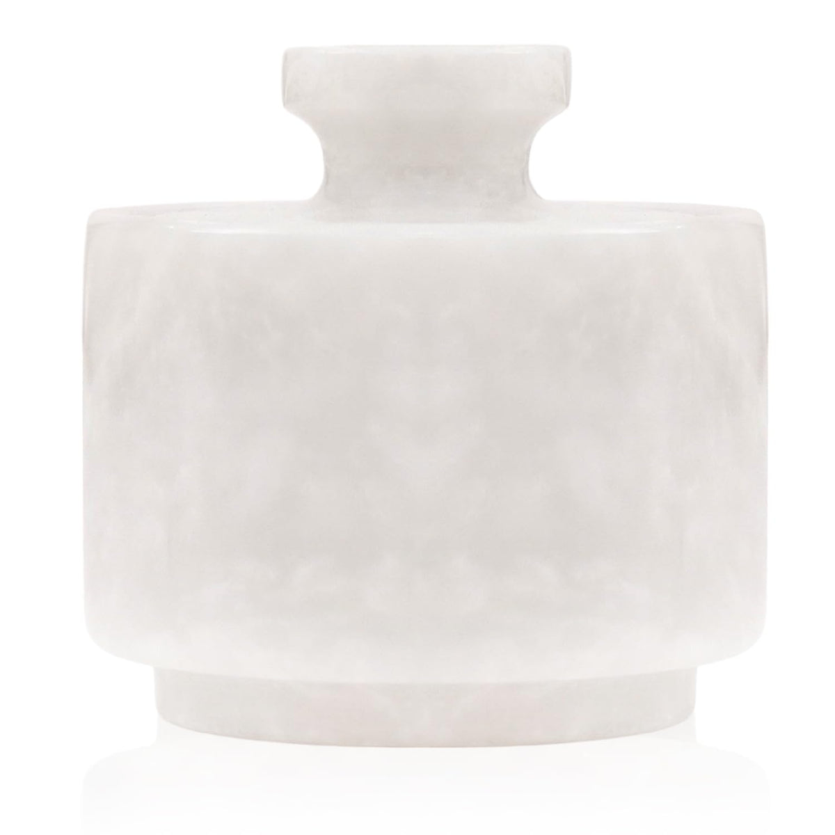 MARBLOUS KRAFTS marble salt cellar with lid on a kitchen counter for elegant storage.