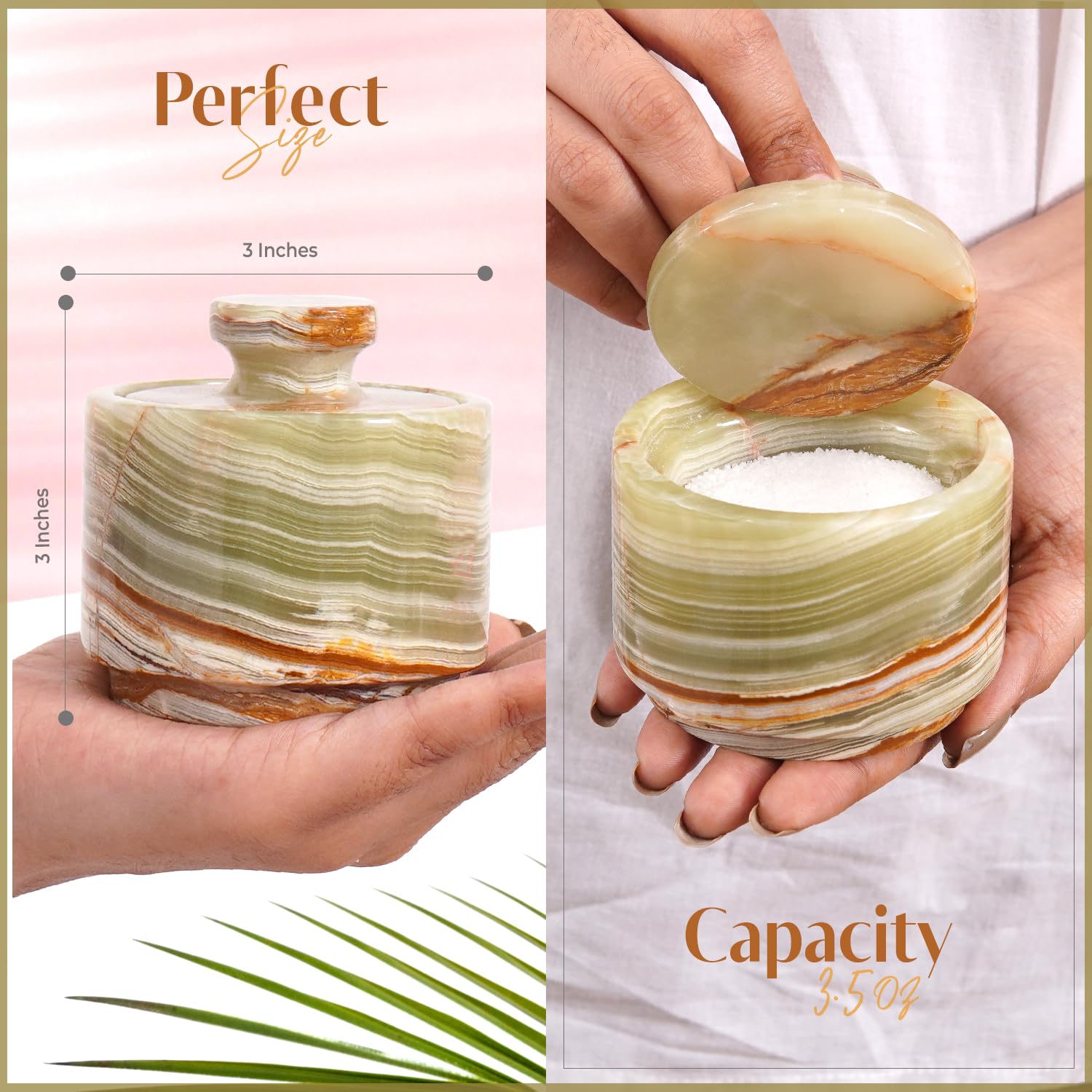 MARBLOUS KRAFTS multi-purpose marble container suitable for jewelry and salt