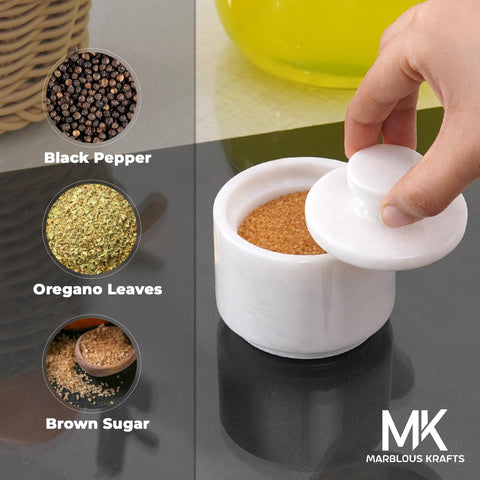 MARBLOUS KRAFTS marble spice jar ready for salts or seasonings.