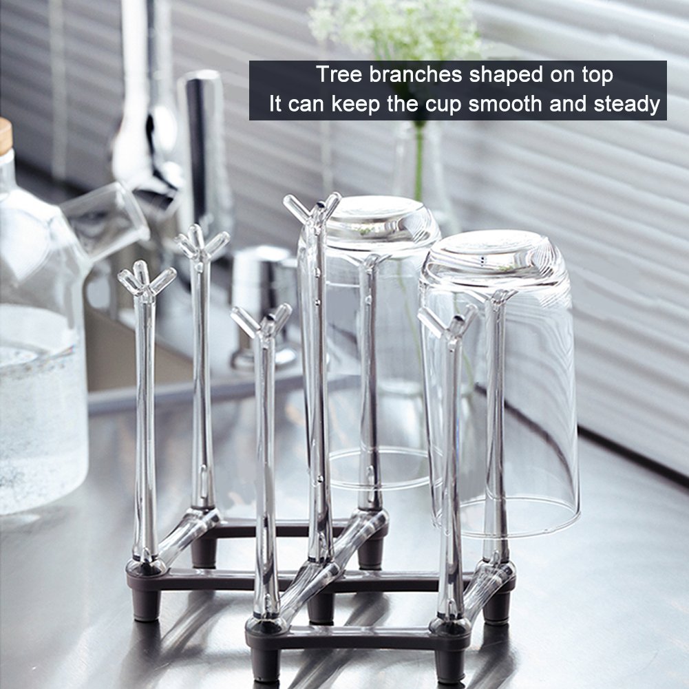 Marbrasse drainer stand with glasses drying neatly after washing