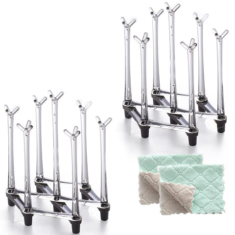 Marbrasse retractable cup drying rack on counter, space-saving solution