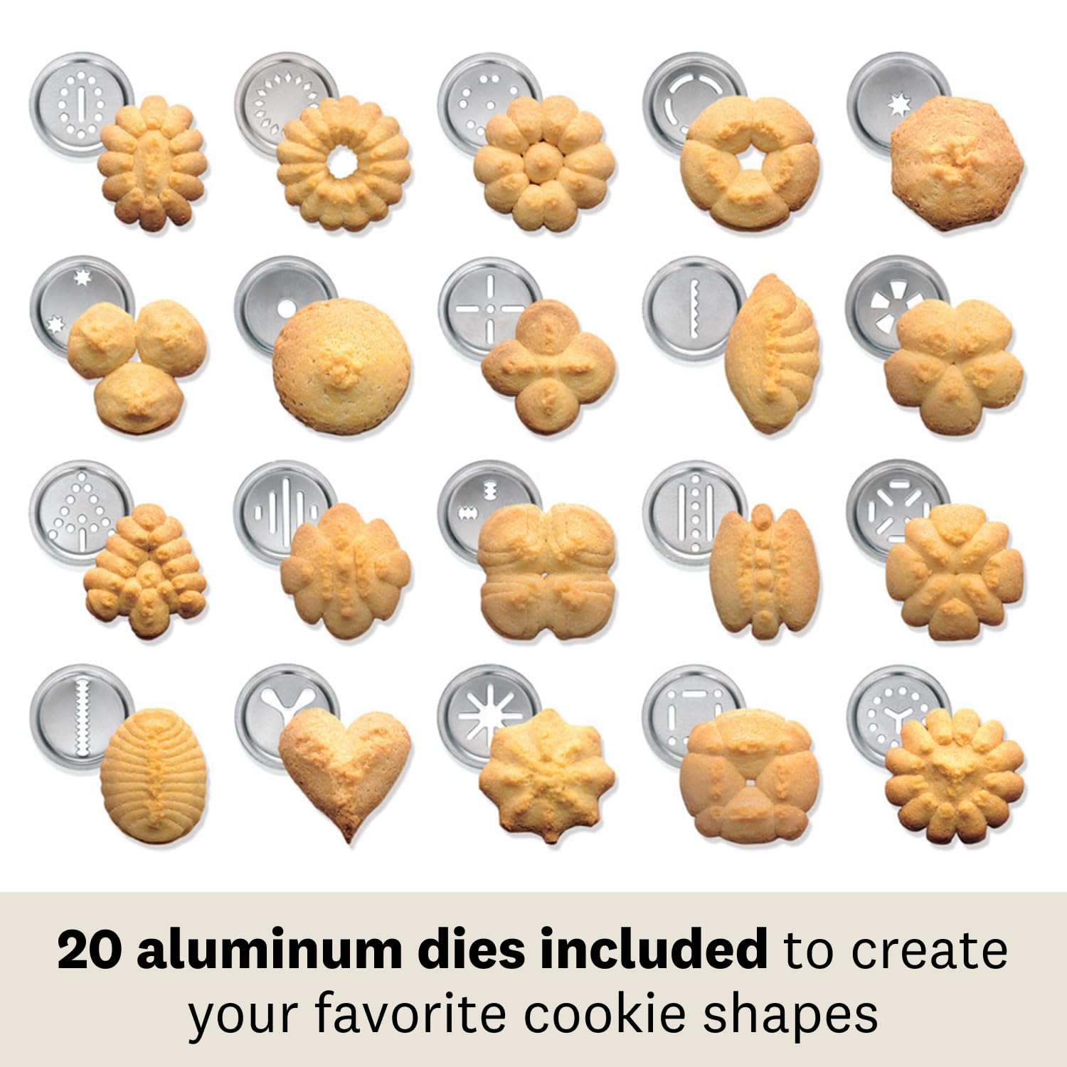 Marcato Atlas Deluxe 20 die-plates for diverse cookie shapes.