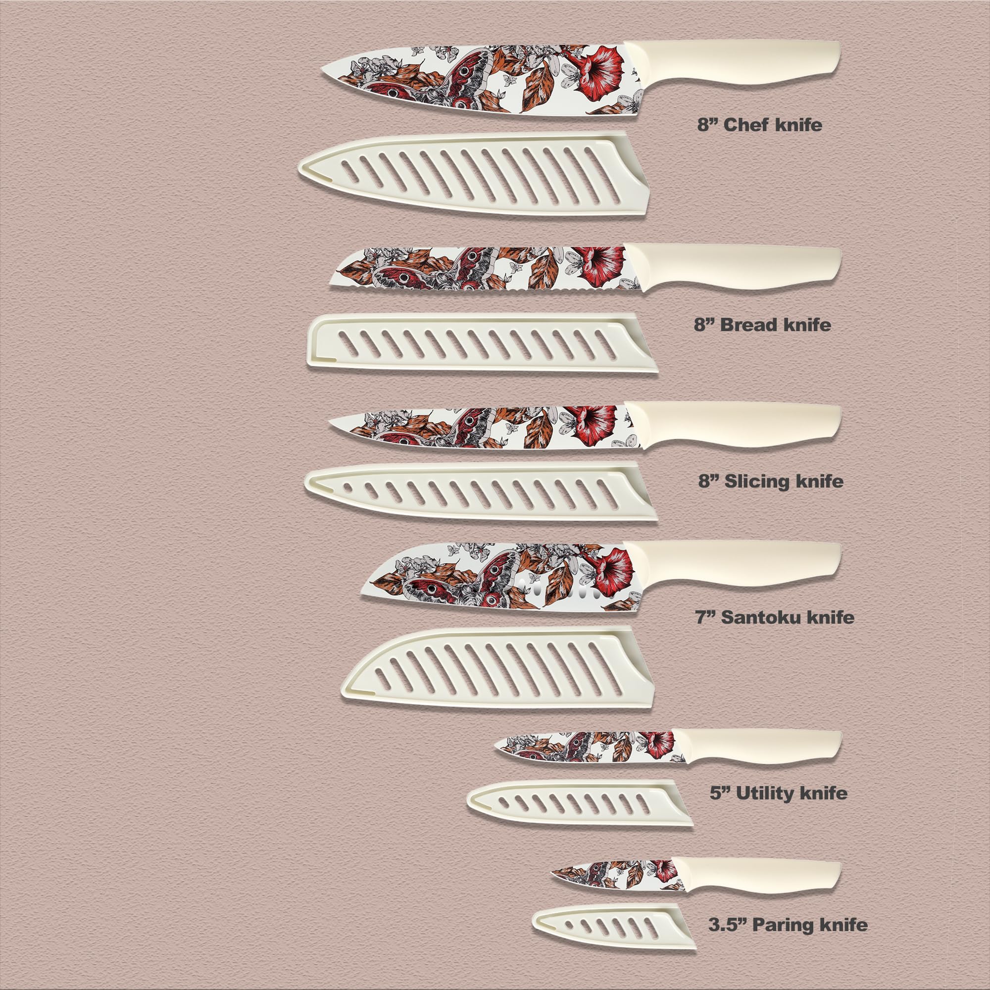 Marco Almond flowers series blades with vibrant color coding