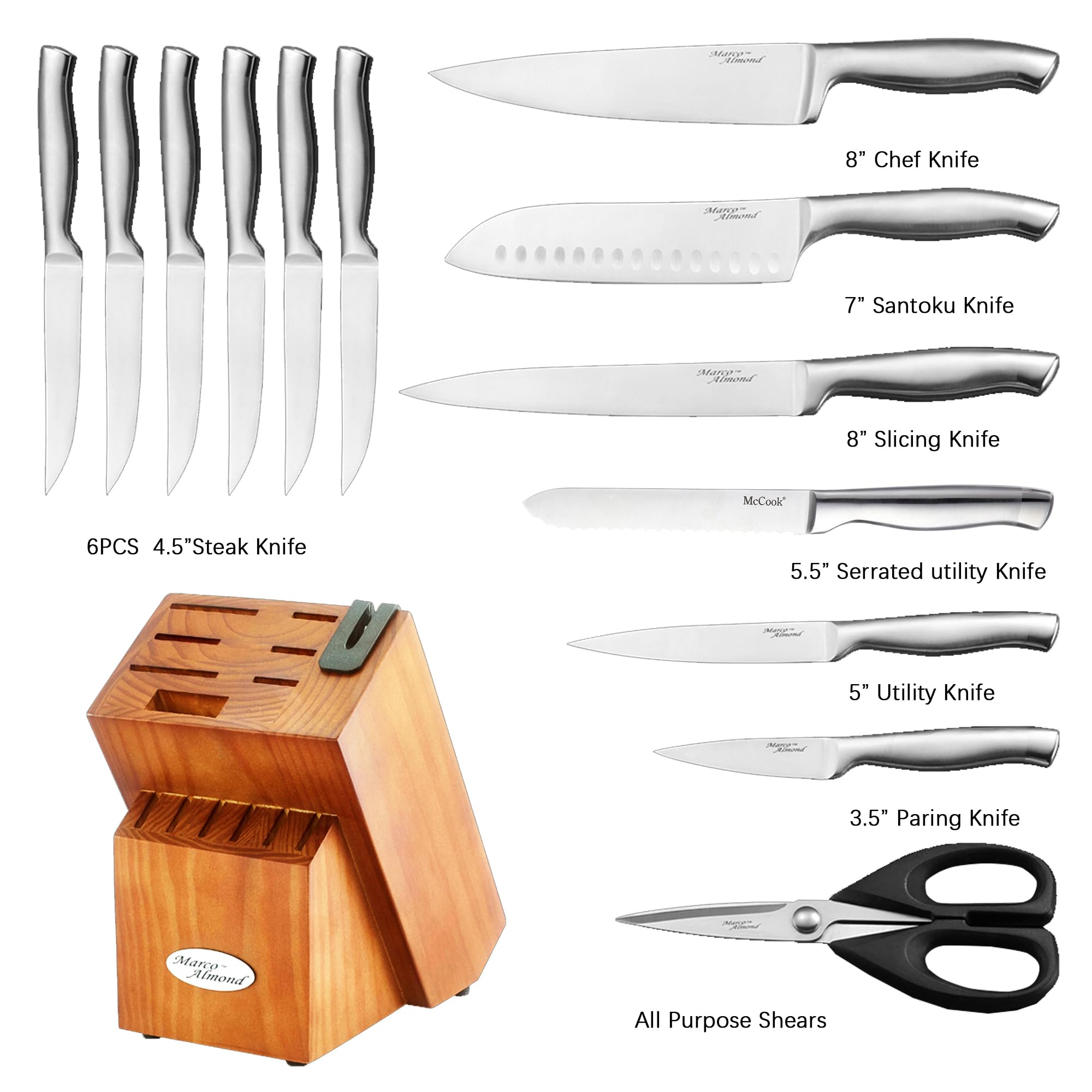 Marco Almond KYA26 8-inch chef knife for precise slicing