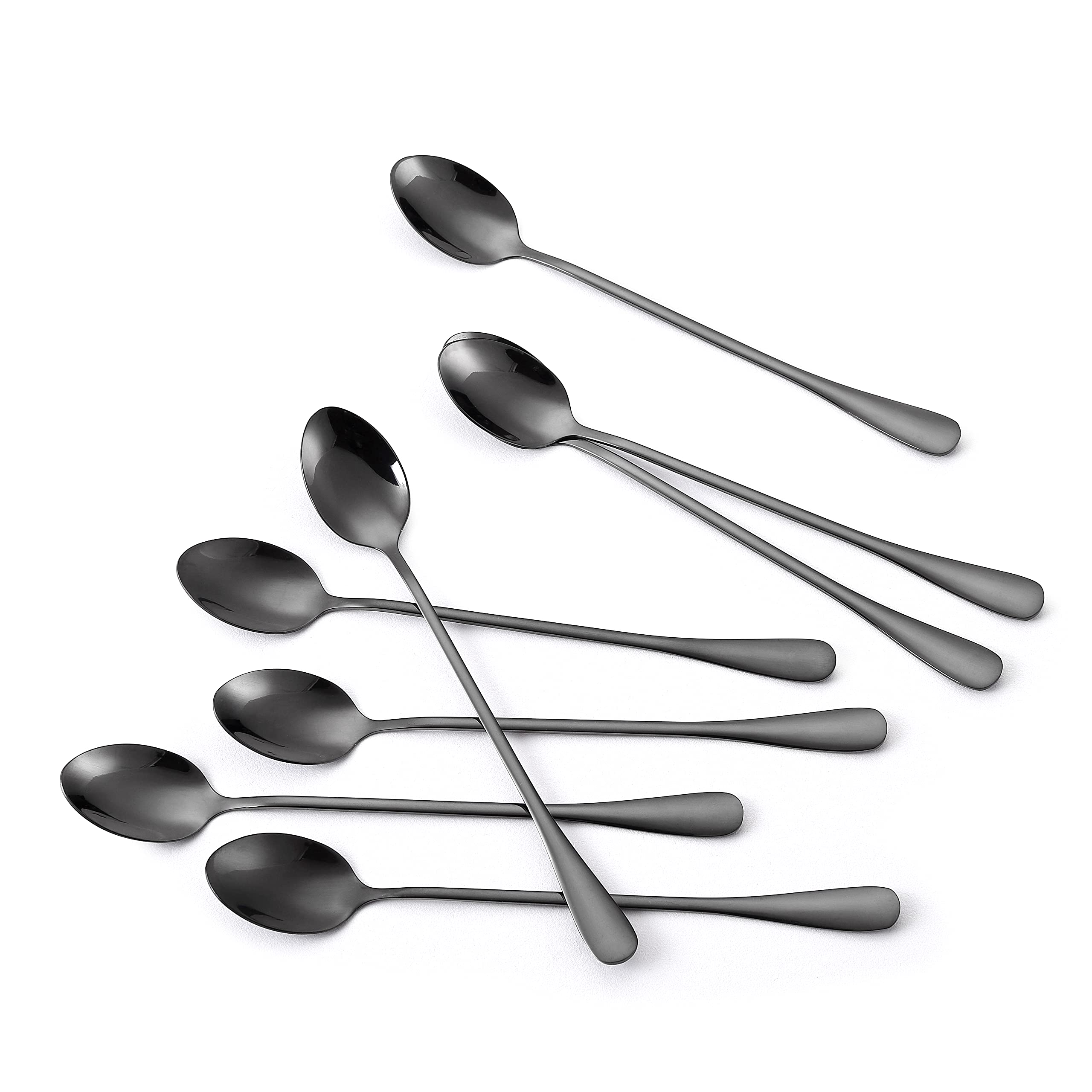Marco Almond KYA59 long-handle ice tea spoon reaching bottom of tall glasses.