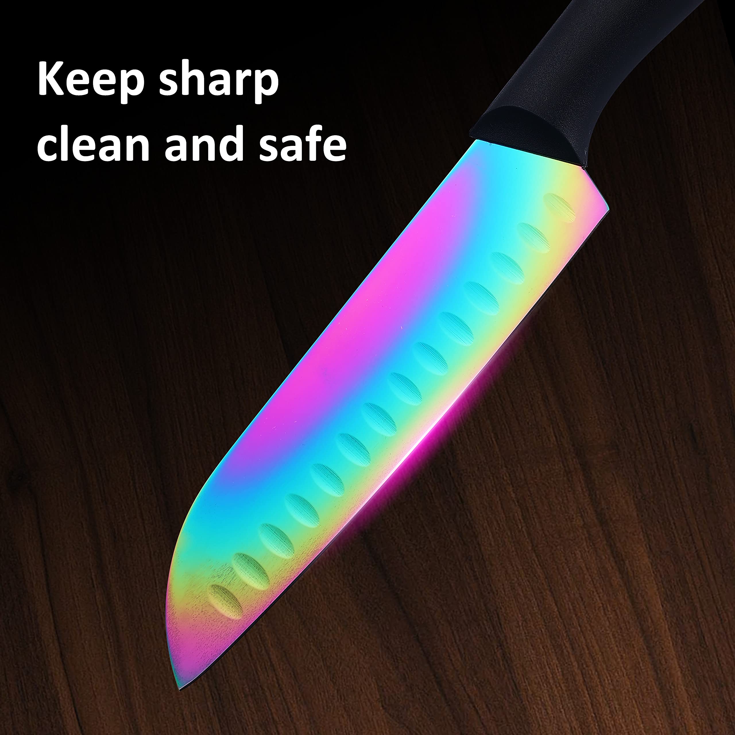 Marco Almond rainbow-coated blades add color and style to your kitchen tools