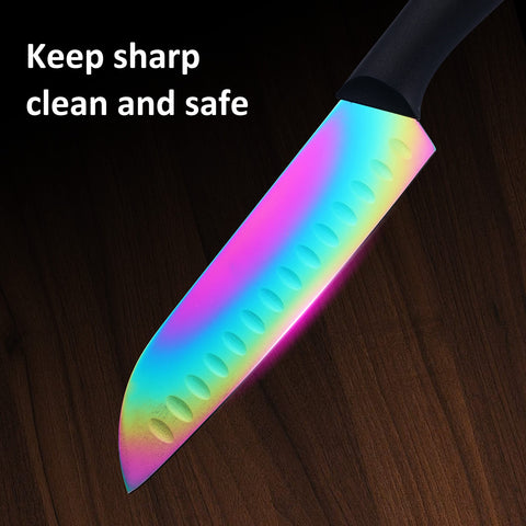 Marco Almond rainbow-coated blades add color and style to your kitchen tools