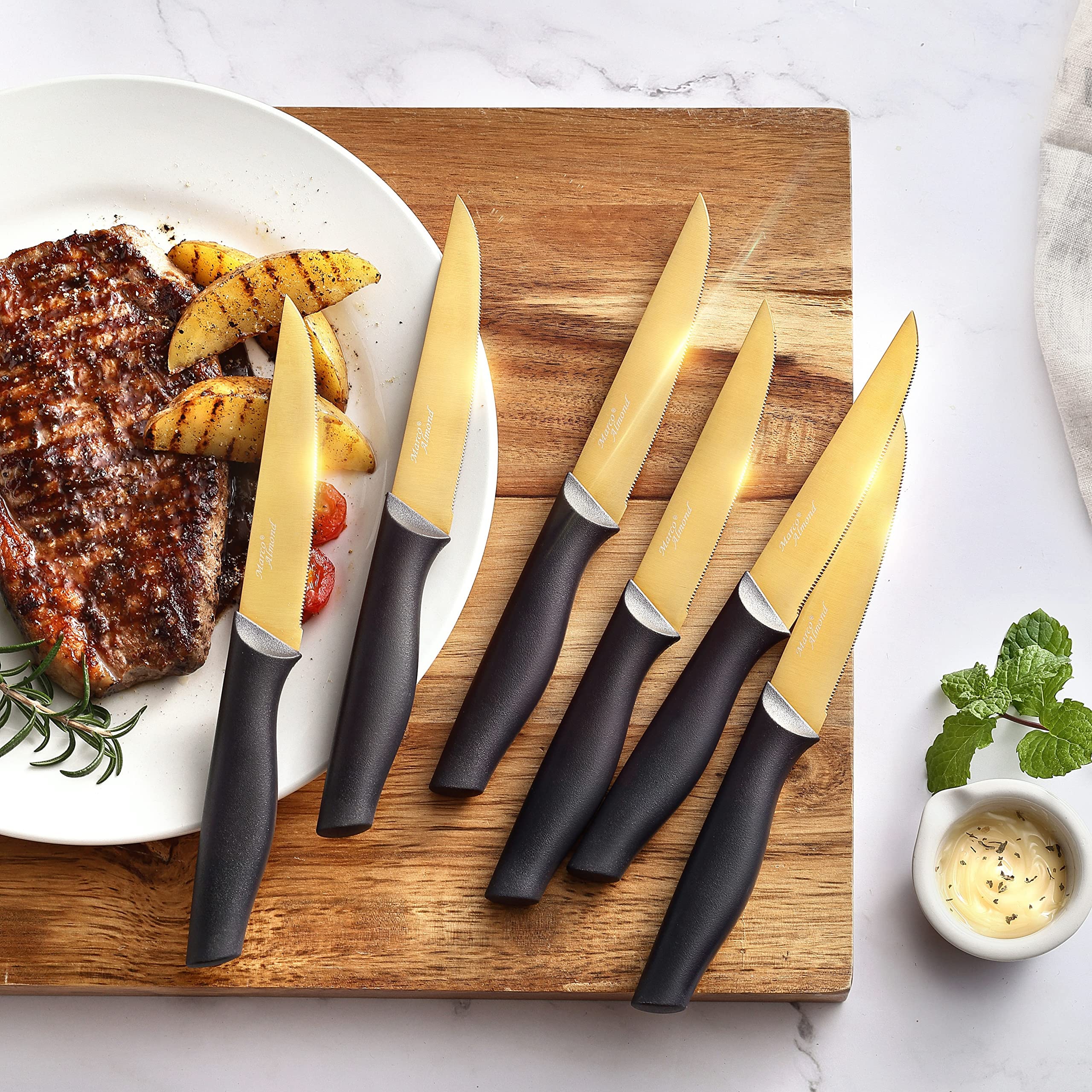Marco Almond 8-inch slicing knife suitable for long, clean cuts.