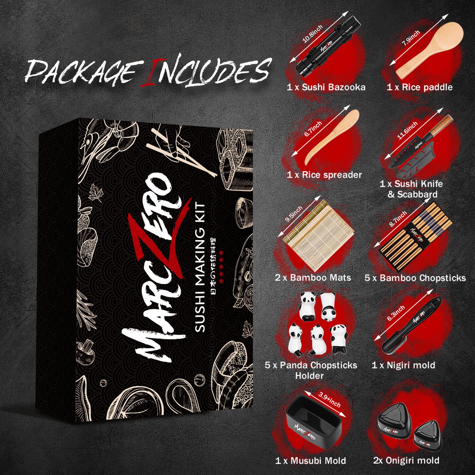 MarcZero bamboo mat duo provides natural, durable wrapping surfaces for sushi.