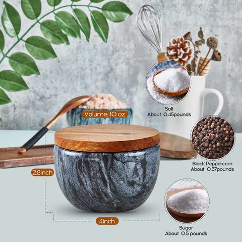 MarcZero salt box wooden lid close-up, durable protection for spices.