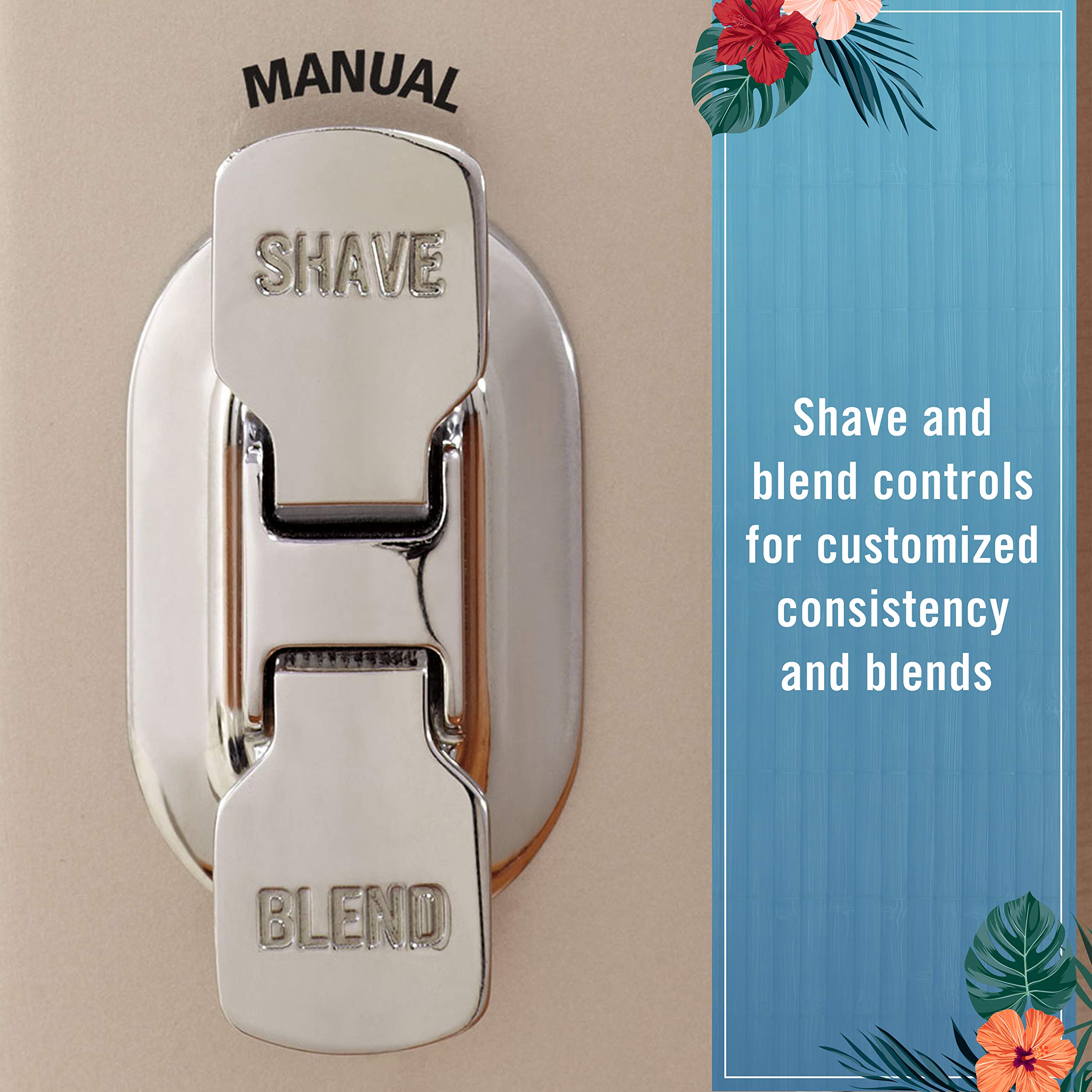 Margaritaville Bali brushed metal housing adds stylish durability.