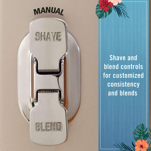 Margaritaville Bali brushed metal housing adds stylish durability.