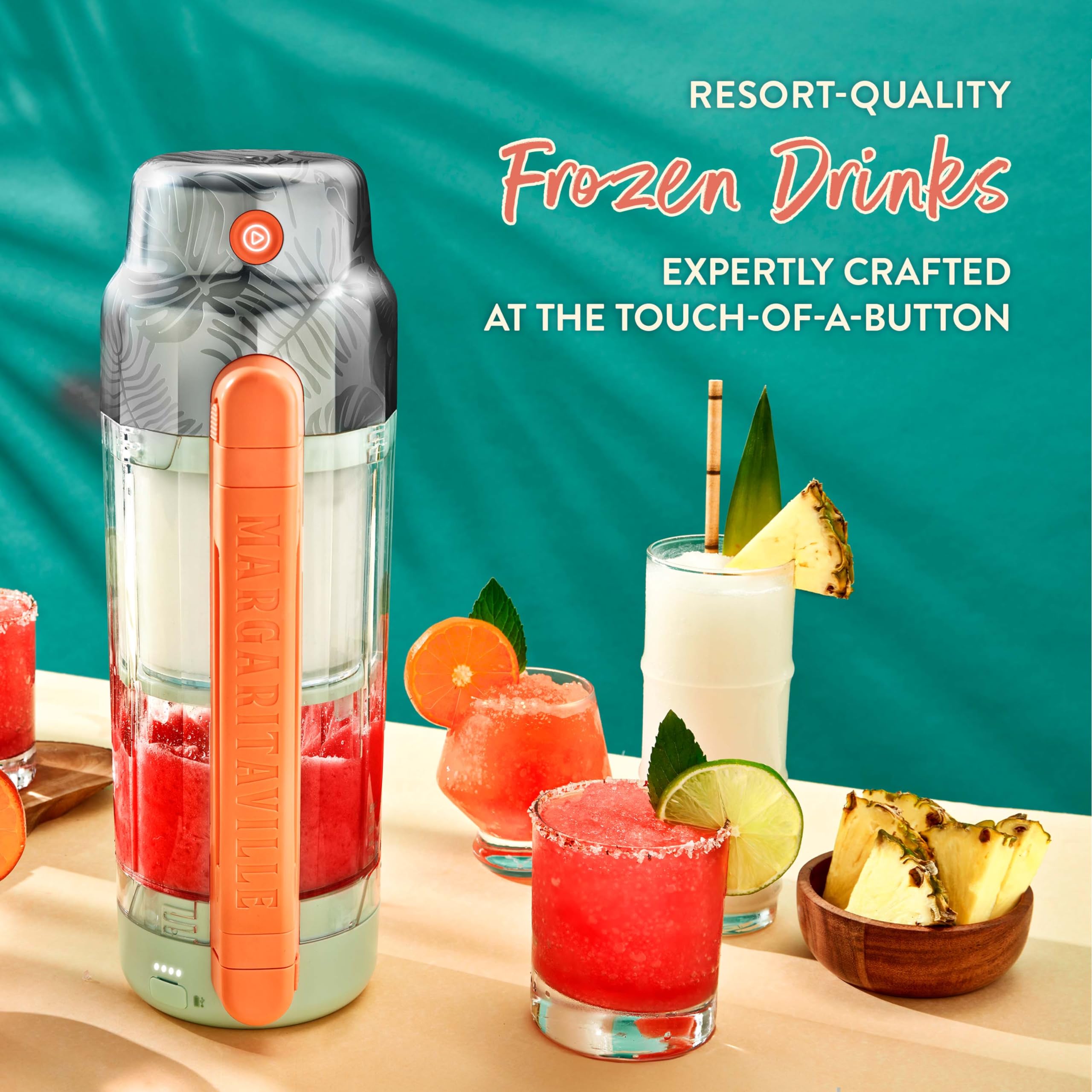 Margaritaville Maui on-the-go 18-ounce capacity ideal for sharing drinks anywhere.