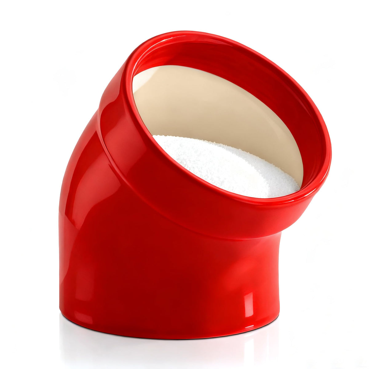 Marketty Salt Pig red front view shows minimalist ceramic design for easy access.