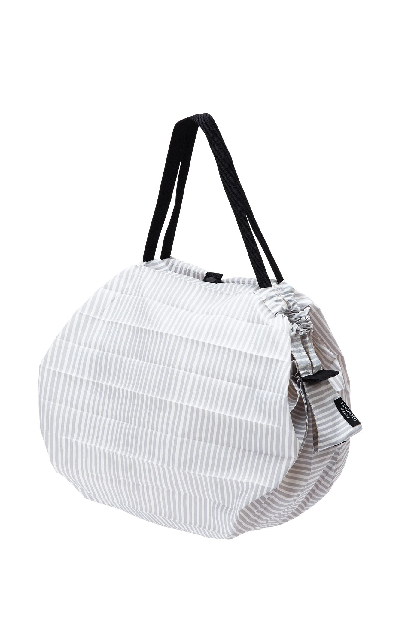 MARNA Shupatto large SEN stripe bag opened for grocery trips with high capacity