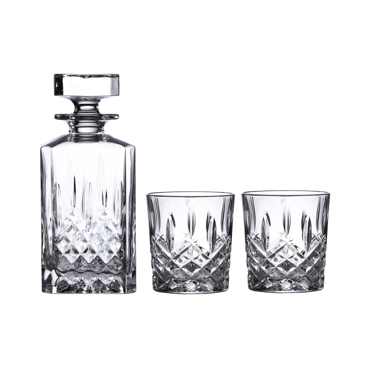Marquis by Waterford Markham Square decanter with wedge cut for elegant pours.