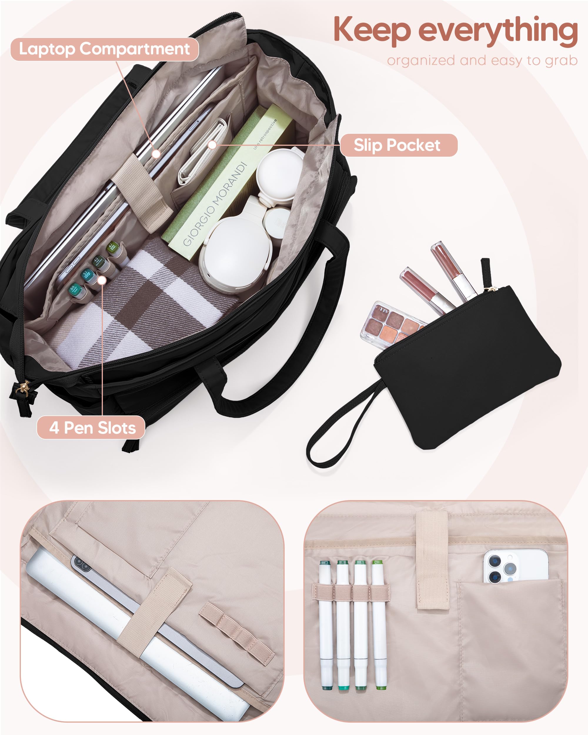 Marscamd tablet pocket and slim keyboard pocket organize office essentials neatly