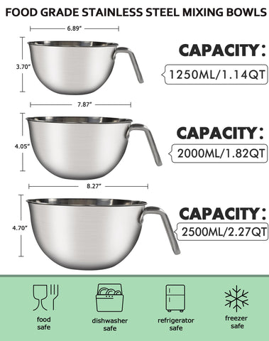 Marsheepy 2.3 qt deep bowl ideal for large batters and salads