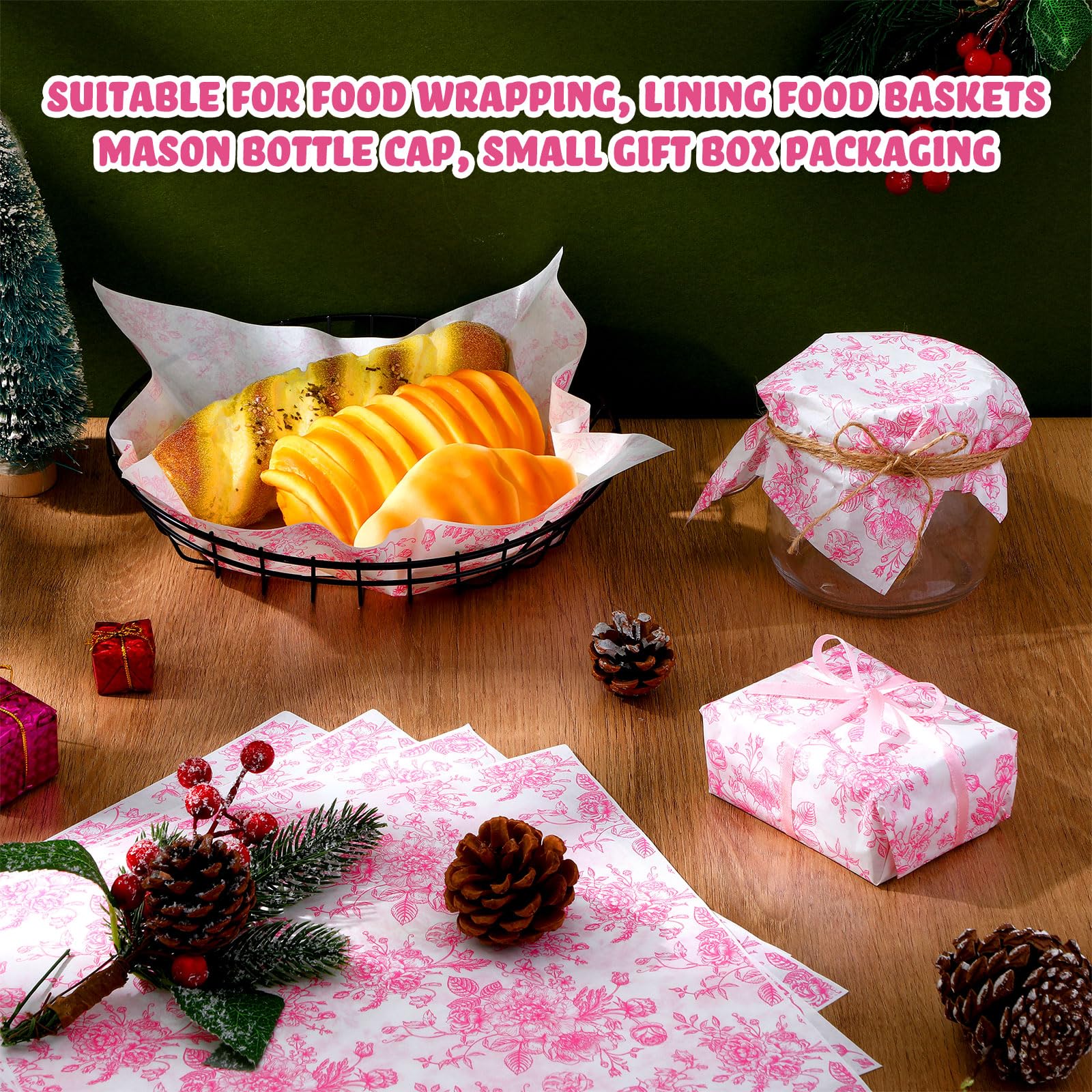 Marspark pink floral wrap enhances spring picnics with elegant presentation.