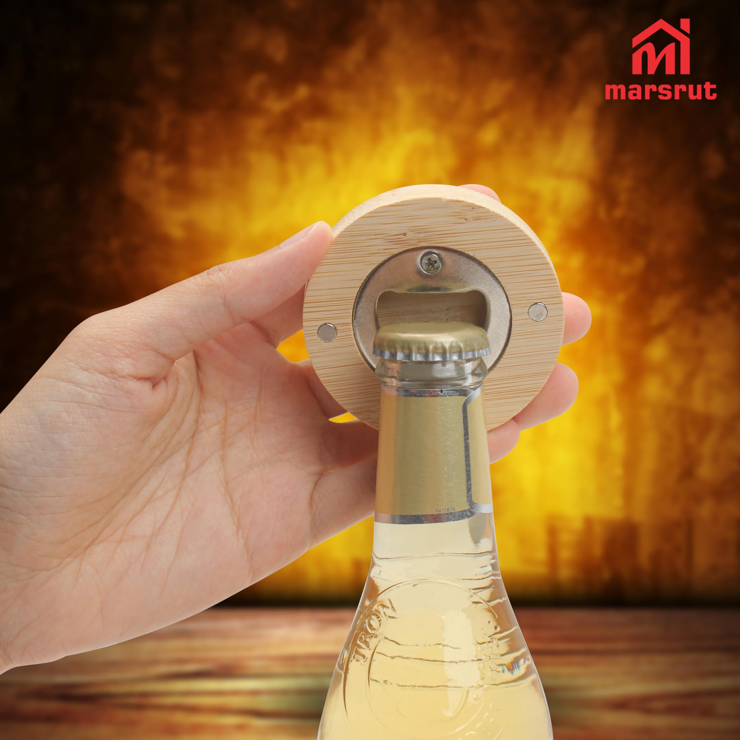 Marsrut magnetic hold keeps openers within reach on any fridge