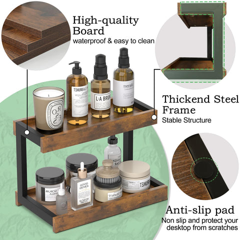 MARTY 2-tier spice rack durable construction resists wear.
