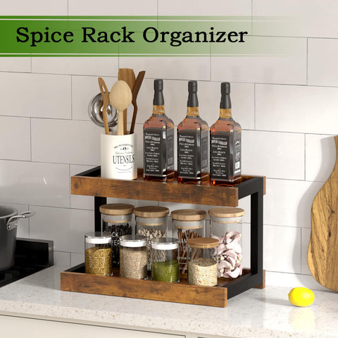 MARTY 2-tier spice rack front view demonstrates compact counter storage.