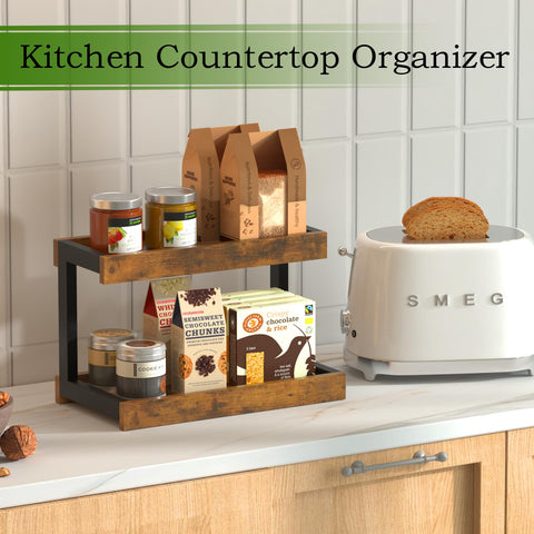 MARTY 2-tier spice rack side profile shows sturdy frame.