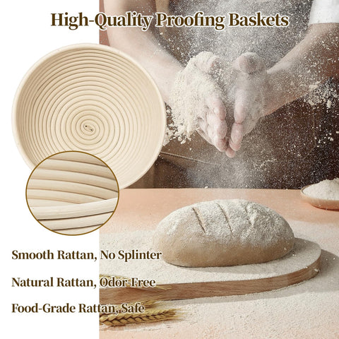 MarzeMuun linen liners provide non-stick release and precise loaf shaping.