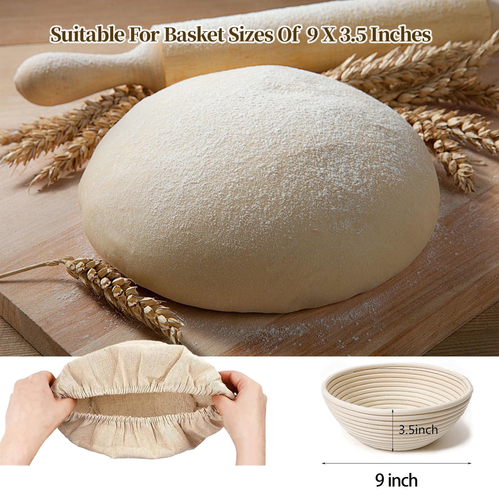 MarzeMuun natural rattan proofing basket designed for authentic sourdough shaping.