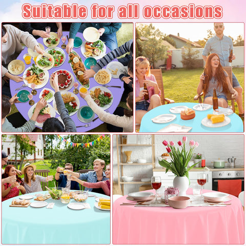 MASHAN macaroon pink pastel round tablecloth adds princess party charm