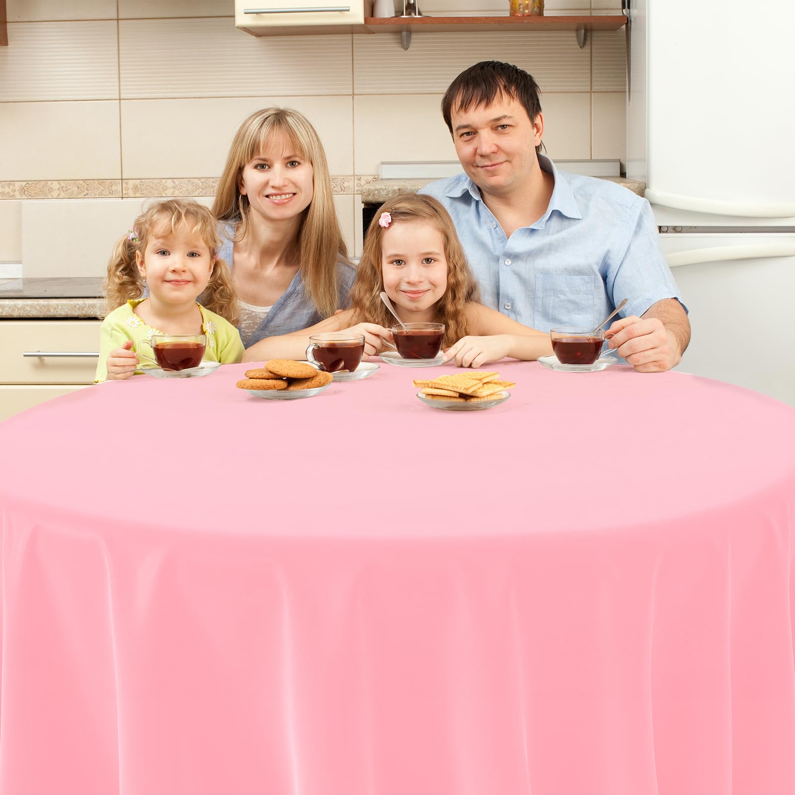 MASHAN pastel round tablecloths waterproof and easy to clean for parties