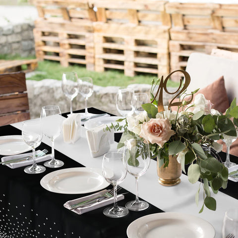 MASHAN disposable tablecloth and runner for quick post-event cleanup