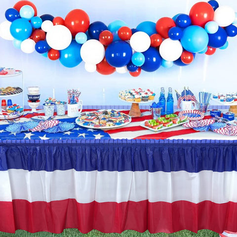 MASHAN memorial and veterans day theme table skirt for festive ambiance