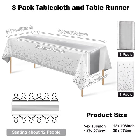 MASHAN satin table runner silver closeup enhances elegant table settings.