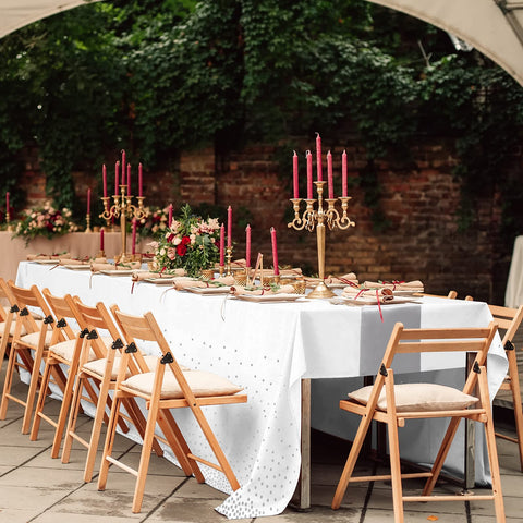 MASHAN wedding dining decor shot reveals timeless white-silver theme.